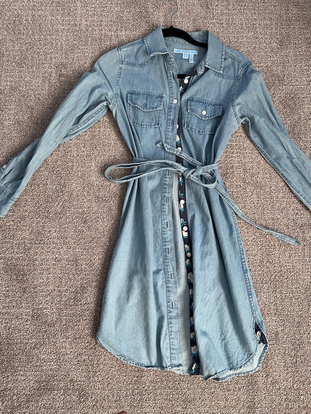 Draper James Light Blue Denim Midi Shirt Dress